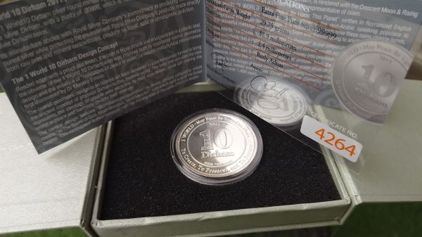 10 DIRHAMS 99999 FINENESS SILVER COINS