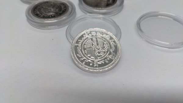 5 DIRHAMS UTMANIAH 999 FINE SILVER COINS